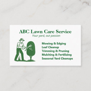 TreeTrim Pro Lawn Care  Business Card