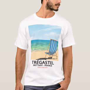 Trégastel, Brittany France beach travel poster T-Shirt