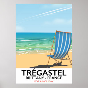 Trégastel, Brittany France beach vacation poster
