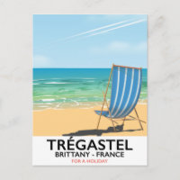 Trégastel, Brittany France beach vacation poster