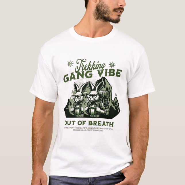 Trekking Gang Vibe – Out of Breath T-Shirt (Front)