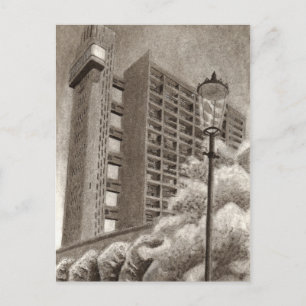 Trellick Tower original drawing Postcard