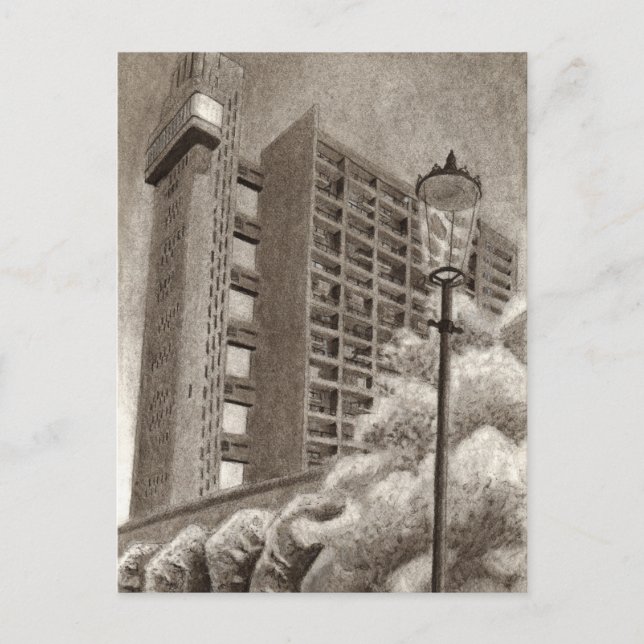 Trellick Tower original drawing Postcard (Front)