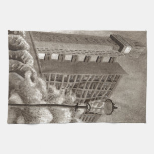 Trellick Tower original drawing Tea Towel