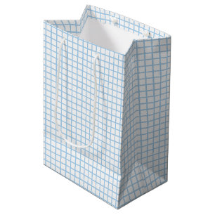 Trellis Baby Blue - White Medium Gift Bag