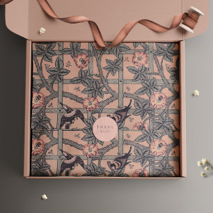 Trellis Birds William Morris Purple Vintage Floral Tissue Paper
