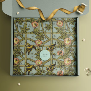 Trellis Birds William Morris Purple Vintage Floral Tissue Paper