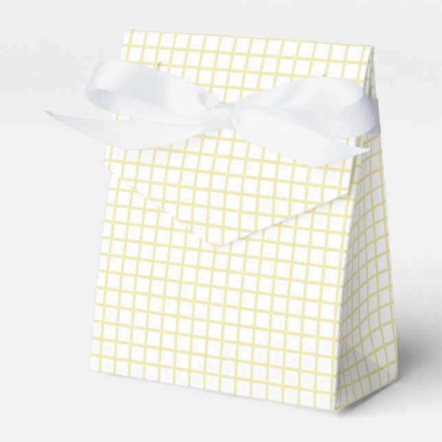 Trellis Butter Yellow - White Favour Box (Front Side)