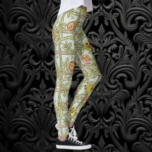 Trellis by William Morris, Vintage Garden Textile Leggings