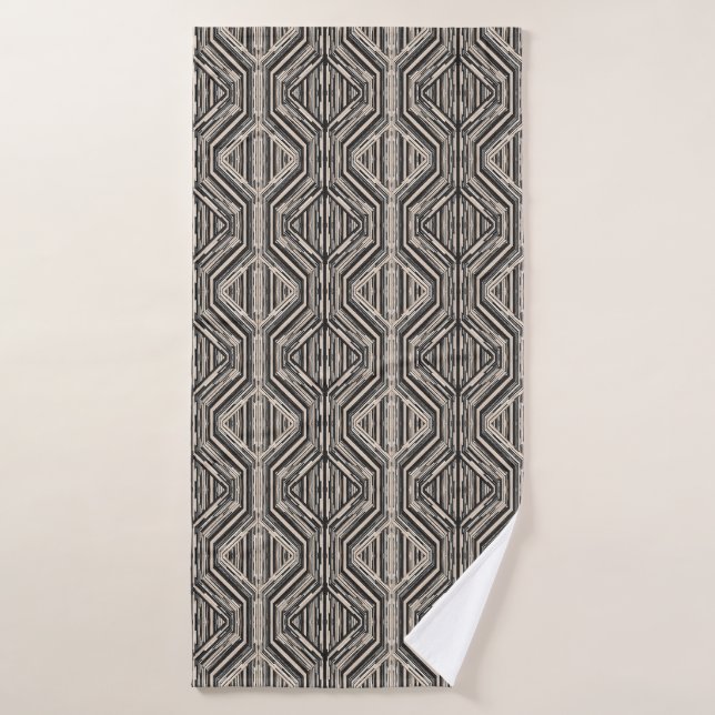 Trellis Modern Stripe Squares and Diamonds Bath Towel Set (Bath Towel)