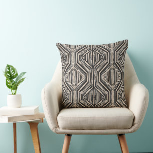 Trellis Modern Stripe Squares and Diamonds Cushion