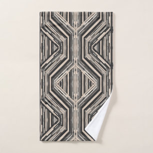 Trellis Modern Stripe Squares and Diamonds Hand Towel