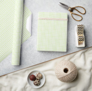 Trellis Spring Green - White Wrapping Paper