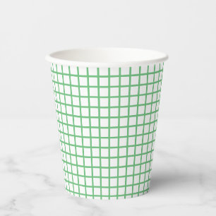 Trellis Summer Green- White Paper Cups