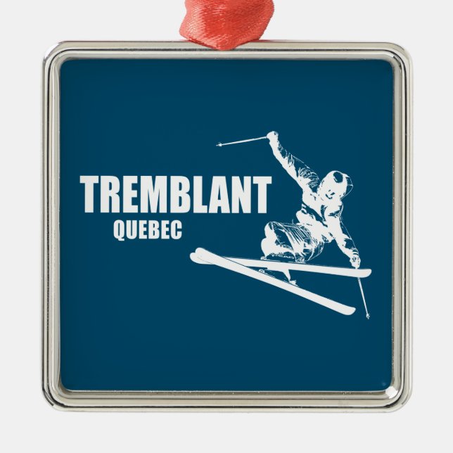 Tremblant Quebec Skier Metal Tree Decoration (Front)