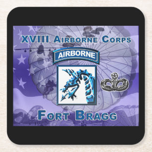 Tremendous XVIII Airborne Corps Square Paper Coaster