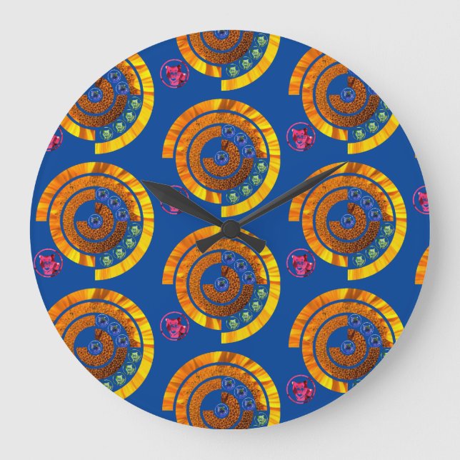 tremendously beautiful tigers large clock (Front)