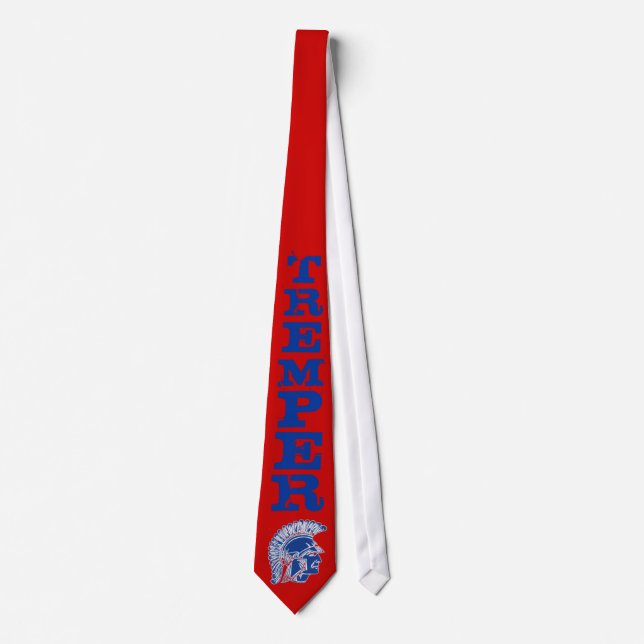 Tremper Trojan Tie - Scarlet/Blue (Front)