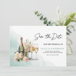 Trenby Bride Floral Green Wedding Save The Date