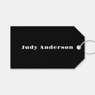 Trend Black Bold Professional Plain Modern Elegant Gift Tags