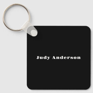 Trend Black Bold Professional Plain Modern Elegant Key Ring