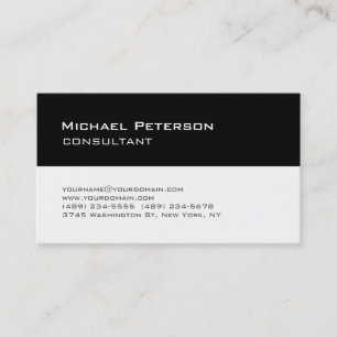 Trend Black White Striped Consultant Business Card