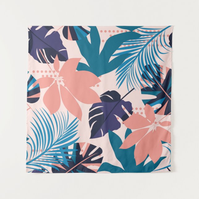 Trend bright seamless pattern with colorful tropic tapestry (Front)