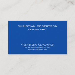 Trend Cobalt Blue White Professional Business Card