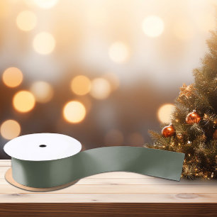 Trend Color Muted Greenish Gray Satin Ribbon