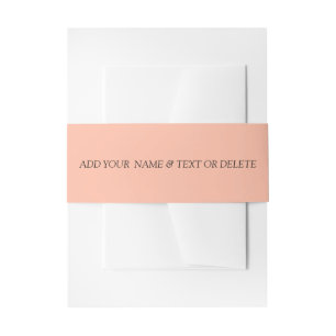 Trend Color Soft Peach Invitation Belly Band 