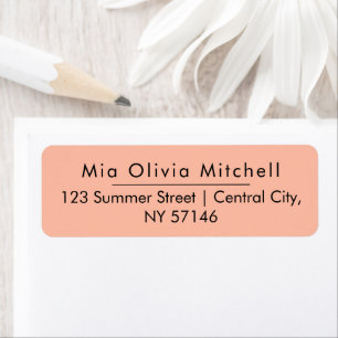 Trend Color Soft Peach Minimalist Address Labels