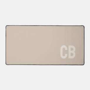 Trend Color Soft Taupe Monogram Desk Mat
