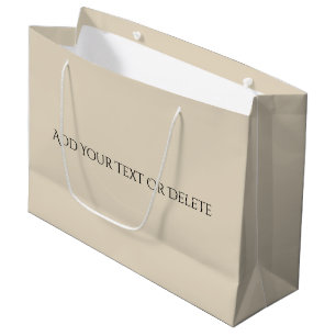 Trend Colors - Natural Beige Color - Solid Large Gift Bag