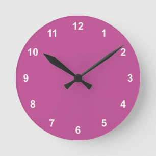 Trend Colour - Berry Pink Round Clock With Numbers