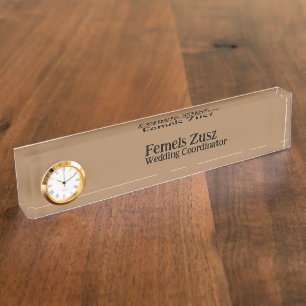 Trend Colour Brown Wedding Coordinator Nameplate