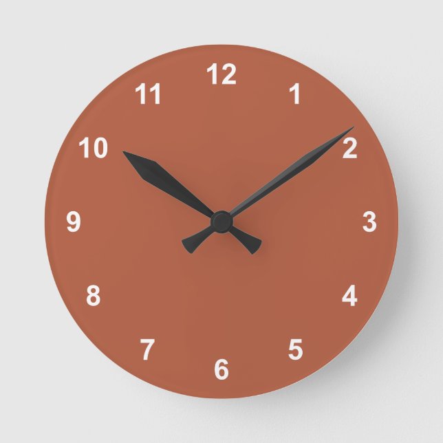 Trend Colour  Burnt Copper Round Clock With Number (Front)