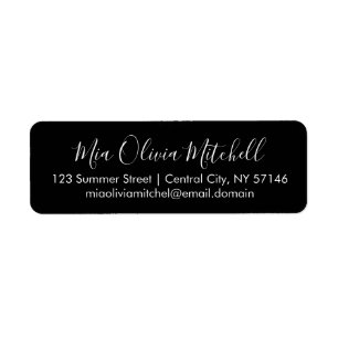 Trend Colour Clasic Black Elegant Address Labels