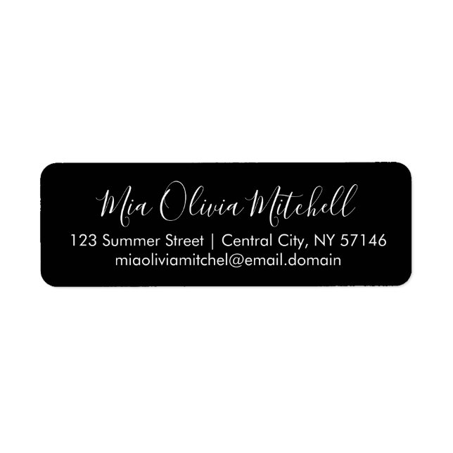 Trend Colour Clasic Black Elegant Address Labels (Front)