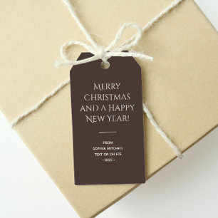 Trend Colour Coffee Brown Minimalist  Gift Tags