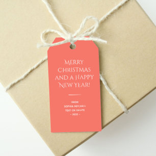 Trend Colour Coral Sunset Minimalist  Gift Tags