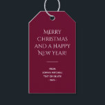 Trend Colour Dark Burgundy Christmas Gift Tags<br><div class="desc">Solid dark burgundy / dark red wine gift tag from our "Trendy Pink Christmas Colour Collection". You can customise the text, and if you don't need it, you can easily delete it. These stylish and minimalist gift tags are perfect for your Christmas holiday gifting, and they're also nice for business...</div>