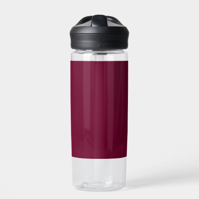 Trend Colour - Dark Burgundy - Clear Water Bottle (Front)