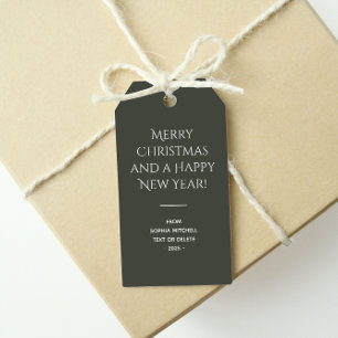 Trend Colour Dark Forest Grey Minimalist  Gift Tags