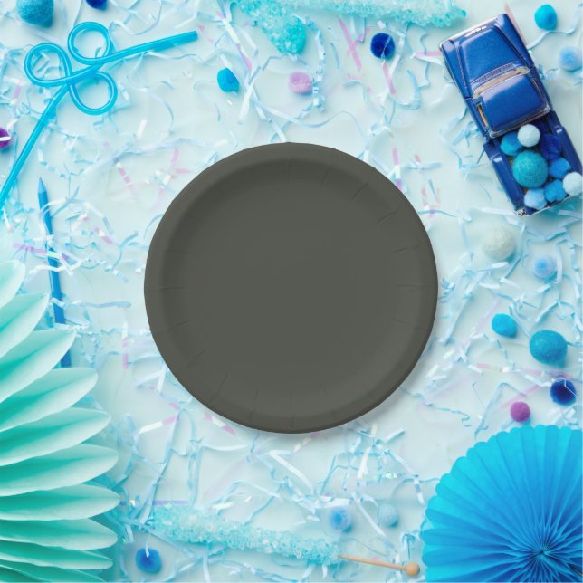 Trend Colour - Dark Forest Grey Paper Plates (Party)