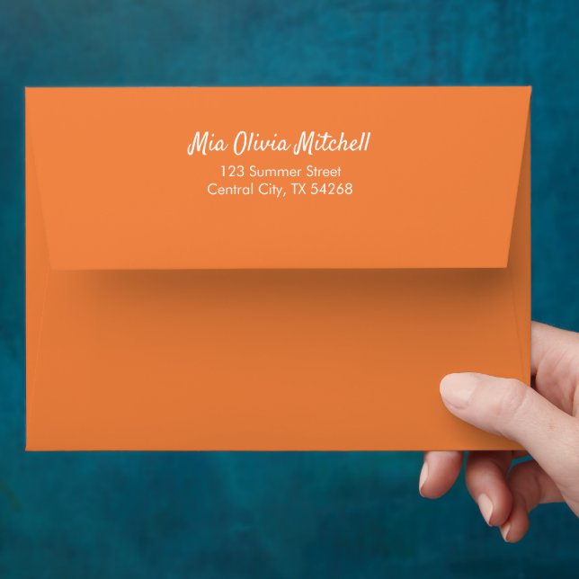Trend Colour Fresh Tangerine Customisable Envelope (Hand)