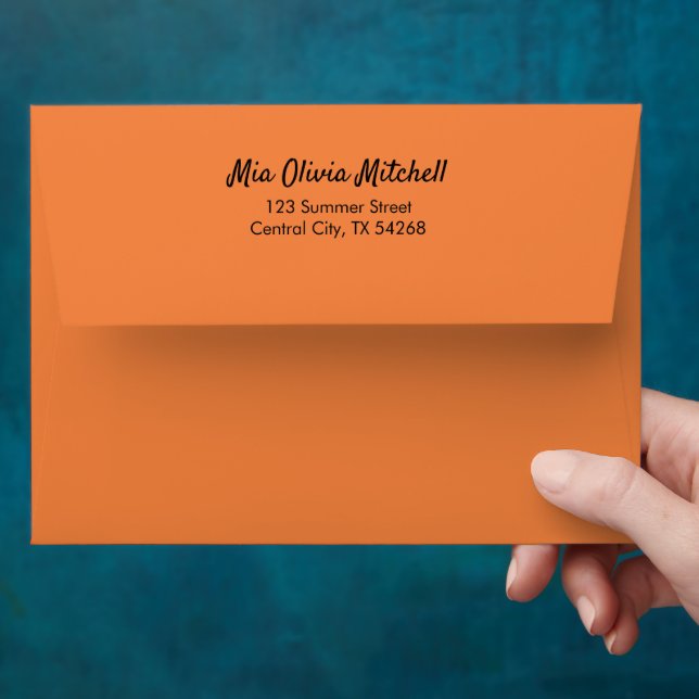 Trend Colour Fresh Tangerine Customisable Envelope (Hand)