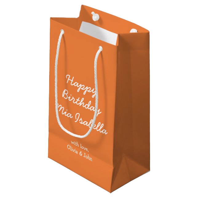 Trend Colour Fresh Tangerine Customisable Gift Bag (Front Angled)