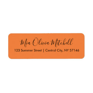 Trend Colour Fresh Tangerine Elegant Address Label