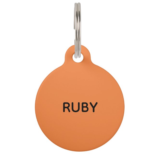 Trend Colour Fresh Tangerine Help Pet ID Tag (Front)