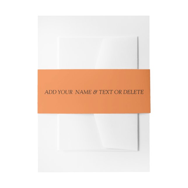 Trend Colour Fresh Tangerine Invitation Belly Band (Front Example)